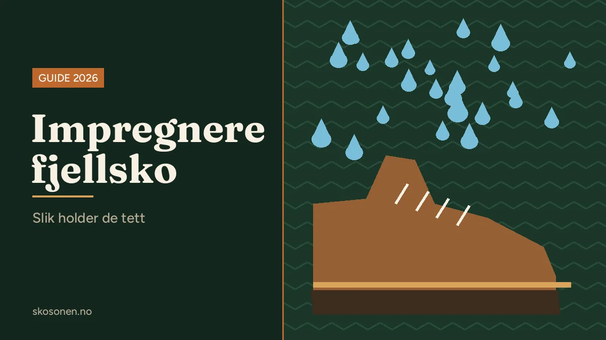 Brun fjellsko med vanndråper som preller av