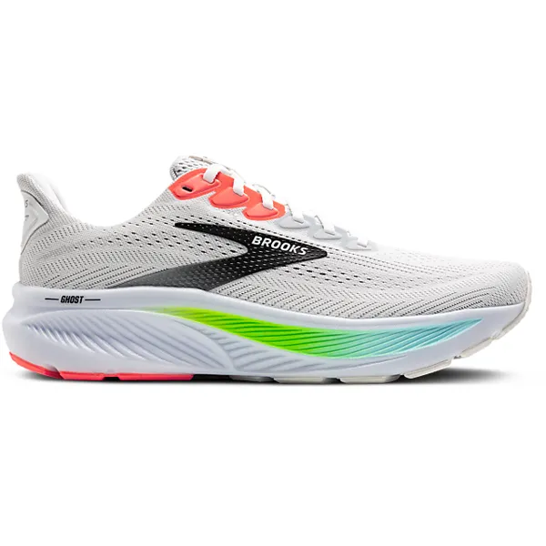 Brooks Ghost 17 løpesko i hvitt og rosa